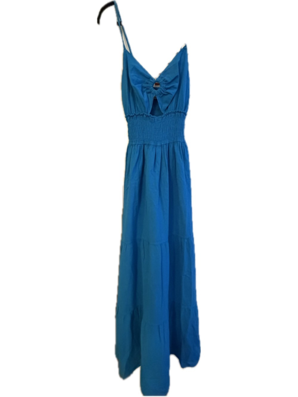 Seaspice Maxi Dress XL Blue Cutout Smocked Waist